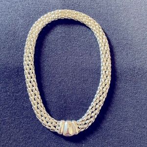 Stunning Silver Link Rope Look Choker